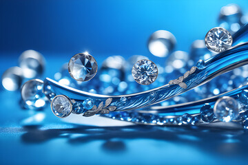 diamonds on blue background