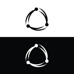 Black and white circle vector logo template design