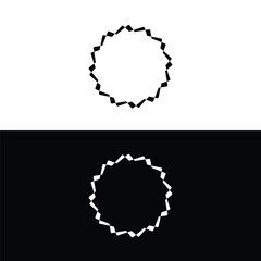 Black and white circle vector logo template design