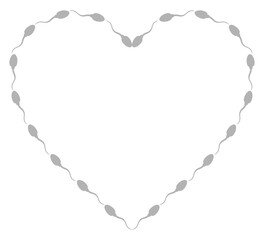 Heart Shape, Love Icon Symbol created from Sperm Silhouette, for Logo Type, Art Illustration, Apps, Website, Pictogram or Graphic Design Element. Format PNG