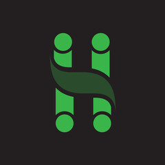 Letter H and S Simple Logo Vector Illustration Flat Design