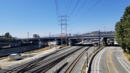 The railroad under the bridge