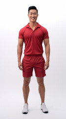 Fototapeta premium Full shot of professional looking 32 year old male. Work, job, outfit. Isolated on white background.