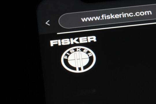 Shanghai,China-August 9th 2023: Fisker Automotive brand logo on official website. American EV company