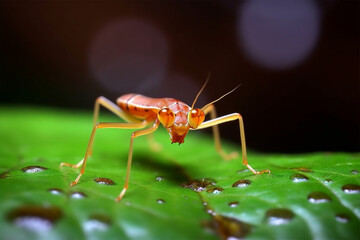 a grasshopper on a leaf