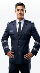 Full shot of professional looking 32 year old male. Work, job, outfit. Isolated on white background.