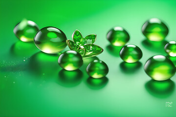 background with green balls