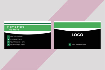 Double sided business card design template .Creative and minimalist business card. Abstract business card layout. Modern business card template with flat user interface.