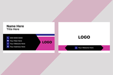 Fototapeta premium Double sided business card design template .Creative and minimalist business card. Abstract business card layout. Modern business card template with flat user interface.