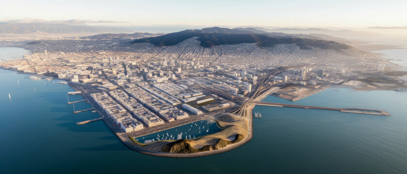 Aerial view of San Francisco - Generative AI