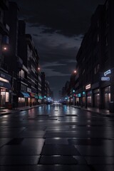 night view of the city street, Illuminated Urban Landscapes: Captivating Night View of City Streets
