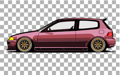 Car vector template on white background. Business sedan isolated. Vector illustration.