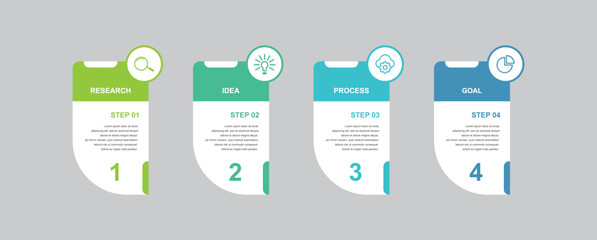 Vector infographic design template with 4 options or steps. Template for presentation