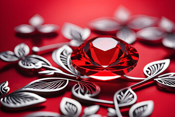 Red rose petals. Generative AI