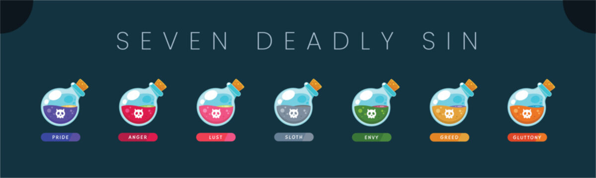 Seven Heavenly Virtue and Deadly Sin. Potion Version