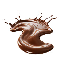 Isolated Dark Chocolate Streak, Swirly Design