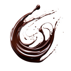 Swirly Streak of Dark Chocolate Sauce isolated, Dessert Garnish