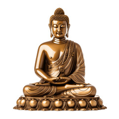 Fototapeta premium Brown Buddha Sculpture isolated, Serene Decor