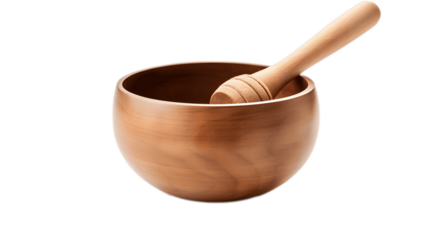 Singing Bowl with Wooden Mallet isolated, Meditation Instrument