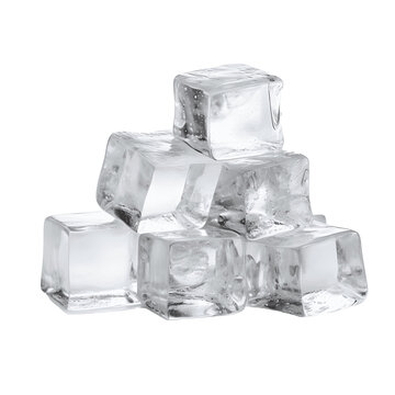 Ice Cubes on a Pile isolated, Cooling Accessory