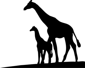 giraffe silhouette vector illustration