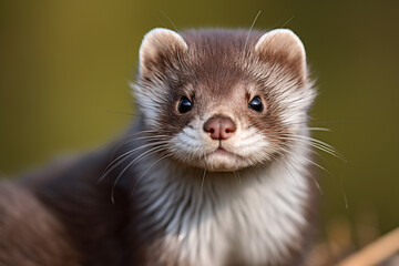 European mink. Representative of animals from the IUCN red list.
