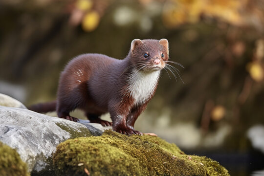 European mink. Representative of animals from the IUCN red list.