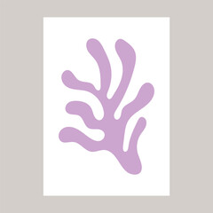 Fototapeta na wymiar Matisse-inspired ganga silhouette poster. Modern minimalist wall art decor. Colorful vector illustration, interior decoration