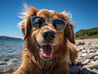 dog on the beach, Generative AI