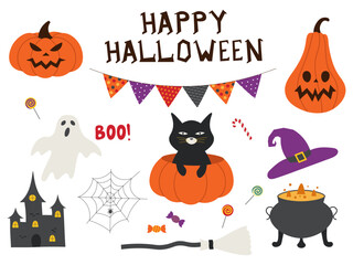 Halloween element vector set hand draw for Halloween cartoon