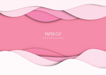 Vector pink paper cut illustration background abstract poster business design. - 633431033