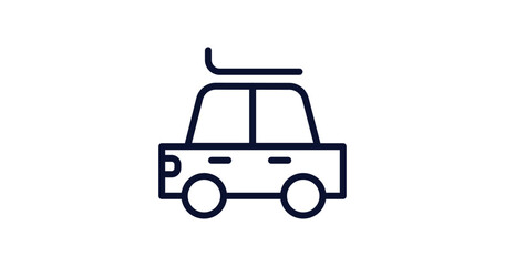 car roof icon. Thin line car roof icon from car parts collection. Outline vector isolated on white background. Editable car roof symbol can be used web and mobile
