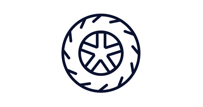 recommend clip art: car tyre icon. Thin line car tyre icon from car parts collection. Outline vector isolated on white background. Editable car tyre symbol can be used web and mobile