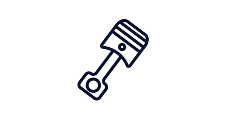 car connecting rod icon. Thin line car connecting rod icon from car parts collection. Outline vector isolated on white background. Editable car connecting rod symbol can be used web and mobile