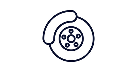 car brake icon. Thin line car brake icon from car parts collection. Outline vector isolated on white background. Editable car brake symbol can be used web and mobile