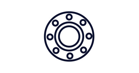 car bearing icon. Thin line car bearing icon from car parts collection. Outline vector isolated on white background. Editable car bearing symbol can be used web and mobile