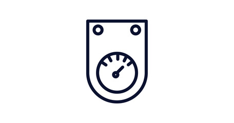 car ammeter icon. Thin line car ammeter icon from car parts collection. Outline vector isolated on white background. Editable car ammeter symbol can be used web and mobile