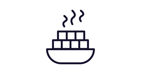 fried tofu curd balls icon. Thin line fried tofu curd balls icon from food collection. Outline vector isolated on white background. Editable fried tofu curd balls symbol can be used web and mobile