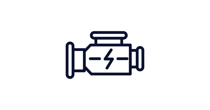 car carburettor icon. Thin line car carburettor icon from car parts collection. Outline vector isolated on white background. Editable car carburettor symbol can be used web and mobile