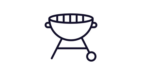 barbecue grill icon. Thin line barbecue grill icon from food collection. Outline vector isolated on white background. Editable barbecue grill symbol can be used web and mobile