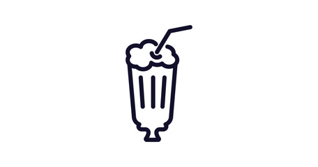 milk shake icon. Thin line milk shake icon from food collection. Outline vector isolated on white background. Editable milk shake symbol can be used web and mobile