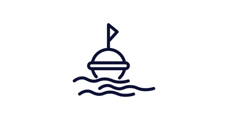 buoy icon. Thin line buoy icon from nautical collection. Outline vector isolated on white background. Editable buoy symbol can be used web and mobile