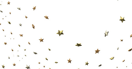 XMAS Stars - Holiday golden decoration, glitter frame isolated -