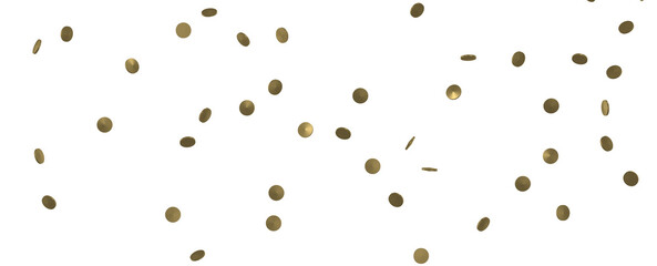 Gilded Festivity: Brilliant 3D Illustration Showcasing a Shower of Gold Confetti
