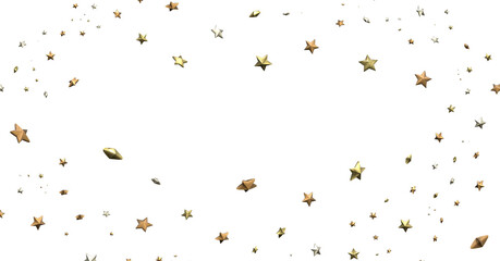 Dazzling Delight: Witness the Brilliance of a 3D Gold Stars Downpour