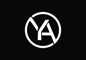 Initial monogram letter YA logo Design vector Template. YA Letter Logo Design. 
