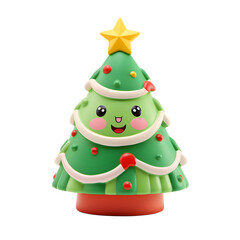 3d character christmas tree christmas concept