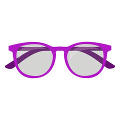Simple purple plastic eyeglasses isolated
