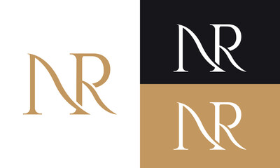 NR ,Monogram of Two letters NR. illustration monogram vector logo template.