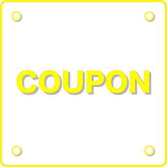 正方形クーポン　角に丸ボタン　シンプルな枠